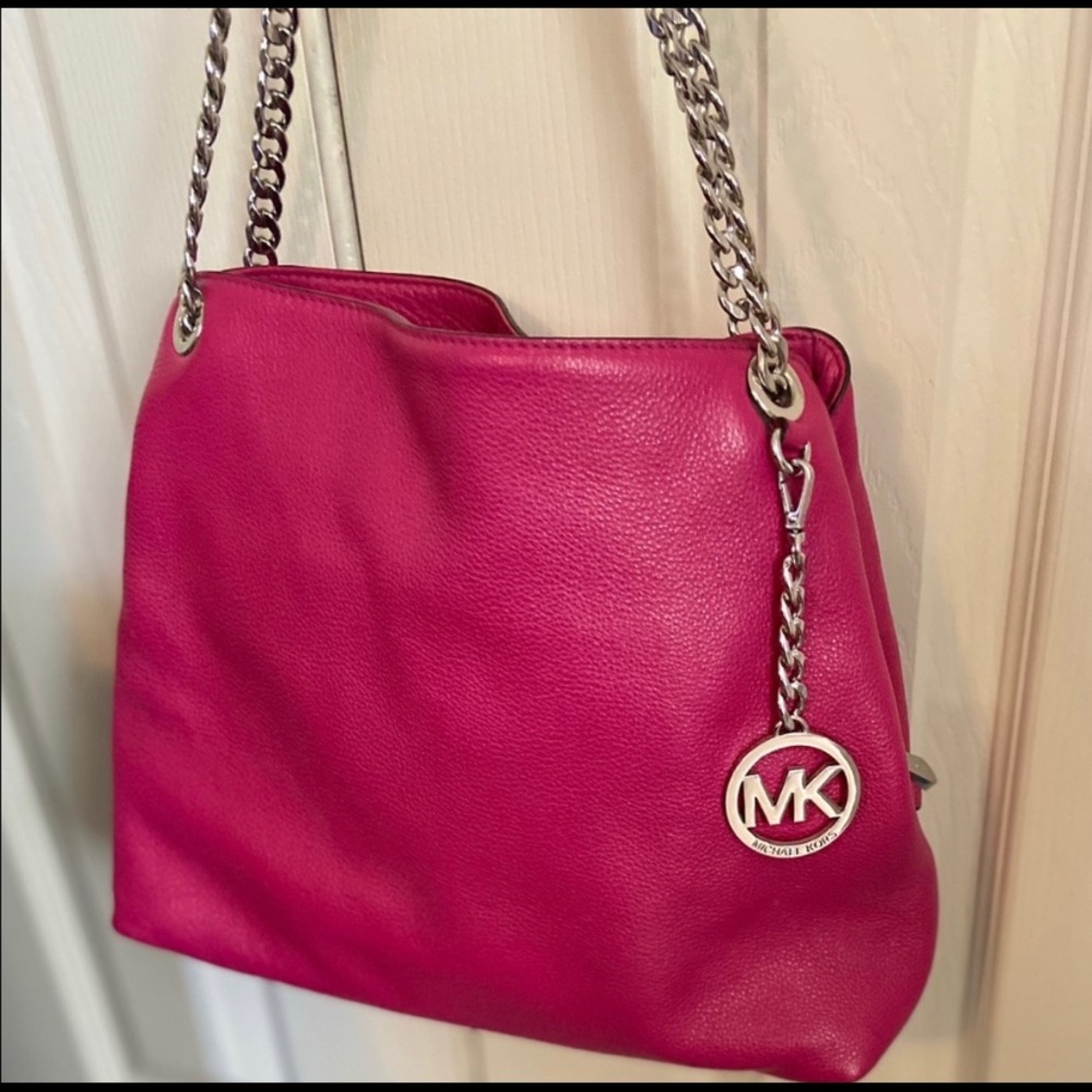 Hot Pink Michael Kors with Silver hardware bag